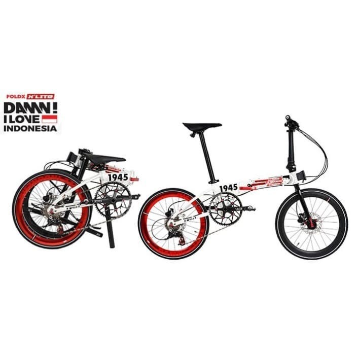 Sepeda Lipat Element FOLDX X-LITE DAMN I LOVE INDONESIA Folding Bike Jokowi