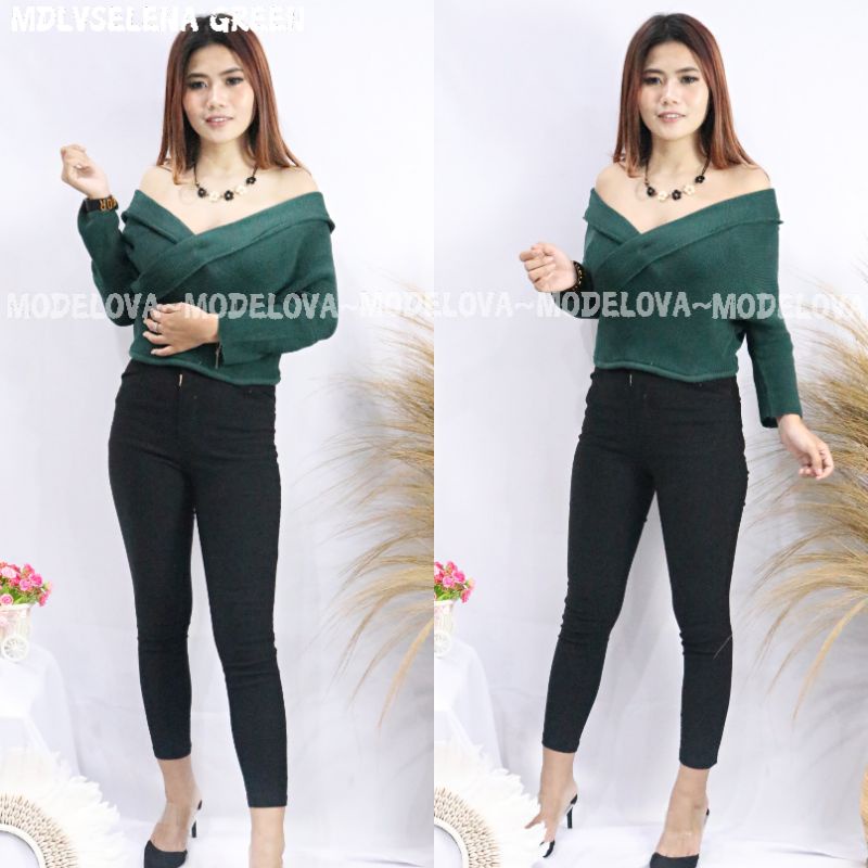 MDLV ~ SABRINA SELENA RAJUT ATASAN SABRINA RAJUT KOREA  SABRINA RAJUT GOOD QUALITY FASHION WANITA