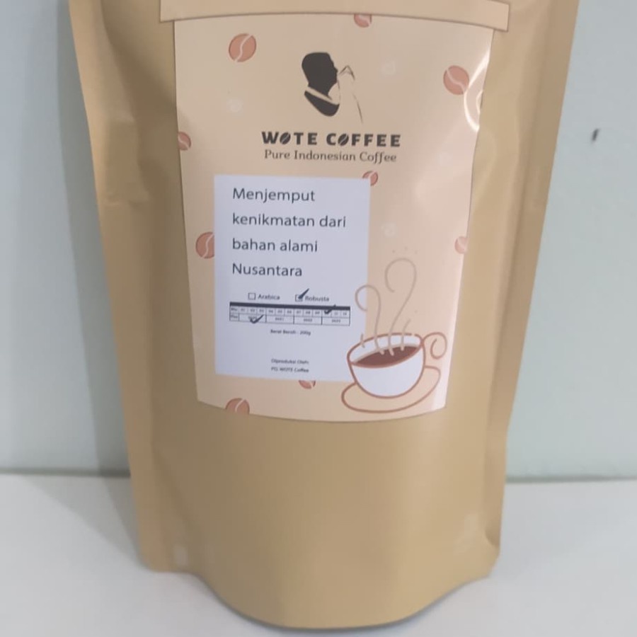

WOTE COFFEE Biji / Bubuk Kopi Robusta Temanggung 200 Gram