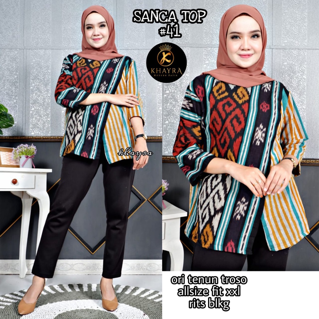 Blouse Batik Tenun By Butik Batik Solo Bahan Tenun Kode Blouse Batik Tenun Sanca Top