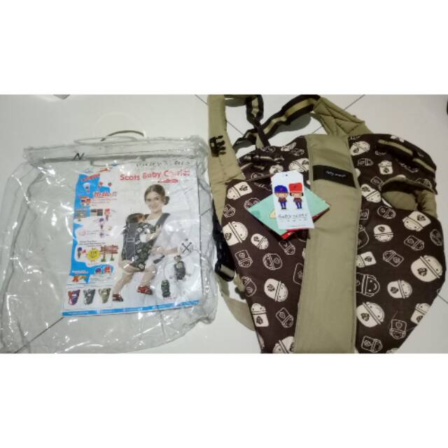 GENDONGAN BAYI BABY SCOTS / CARRIER / COKLAT