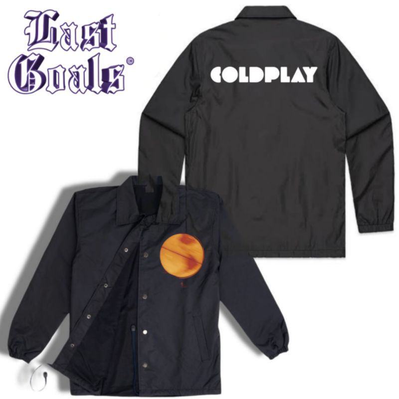 Coach jaket COLDPLAY jacket rock VINTAGE parasut waterproof taslan polos hitam windbreakers h&m wind