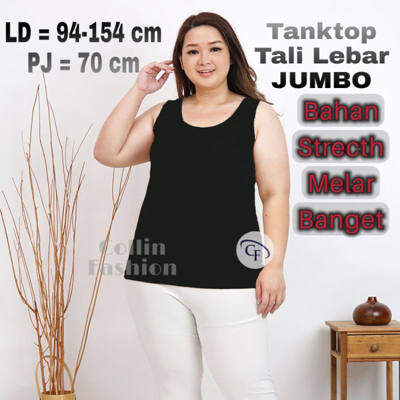 Singlet Wanita Jumbo Soft / Tank top Jumbo Tali Lebar