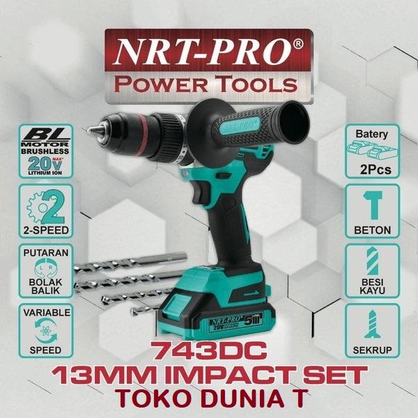 NRT PRO BOR BATERAI CORDLESS BRUSHLESS NRT-PRO 743DC / 743 DC