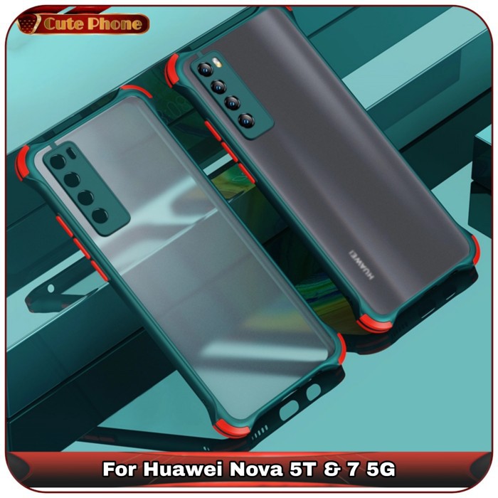 Casing Hard Soft Case Huawei Nova 7 5G 5T Aero Airbag Camera Ring