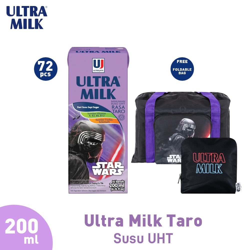 

PROMO ULTRA MILK TARO 2 KARTON (72 PCS) FREE STAR WARS FOLDABLE BAG TERMURAH