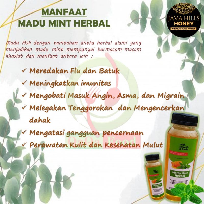 

MADU MINT HERBAL ASLI JAVA HILLS UNTUK FLU DAN BATUK MASUK ANGIN MENJAGA IMUN