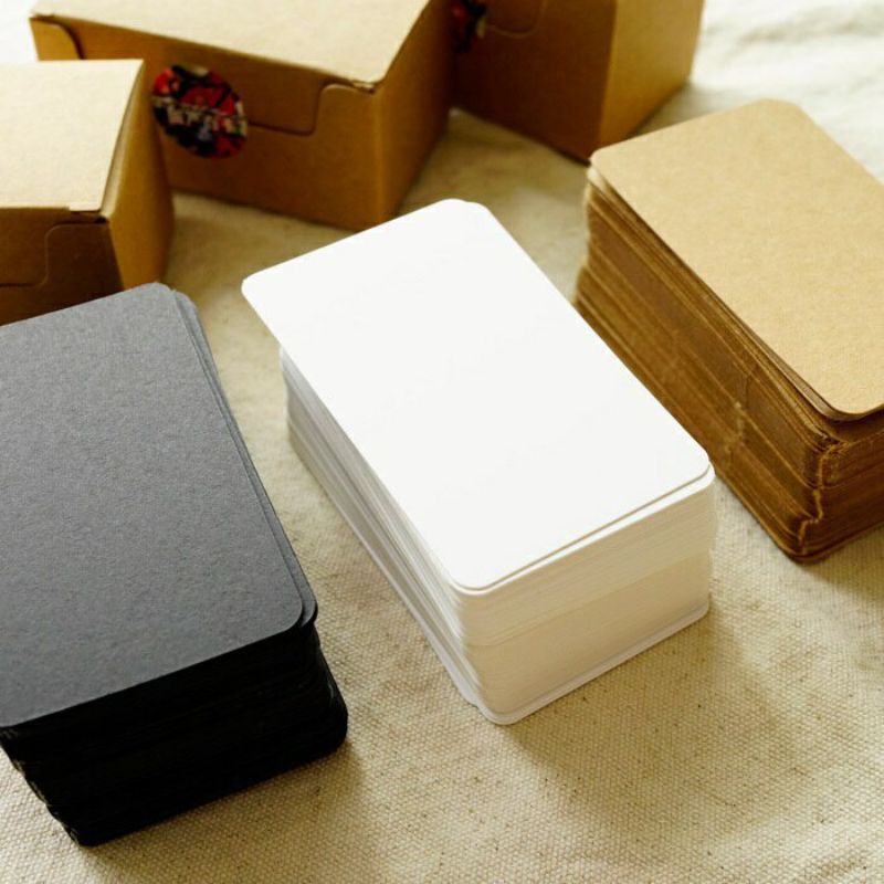 [1 Lembar] Blank Card Flash Card Rustic Kartu Nama Memo Kosong Kartu Ucapan