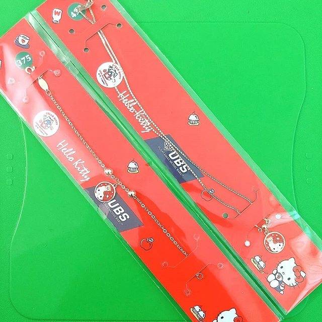 Set kalung dan gelang anak hello kitty merah UBS