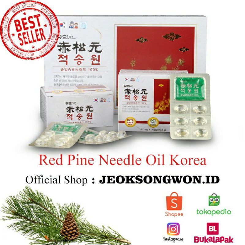 Red Pine Oil Pinus Merah Jeok Song Won ORIGINAL KOREA (jual per kaplet isi 6 kapsul)