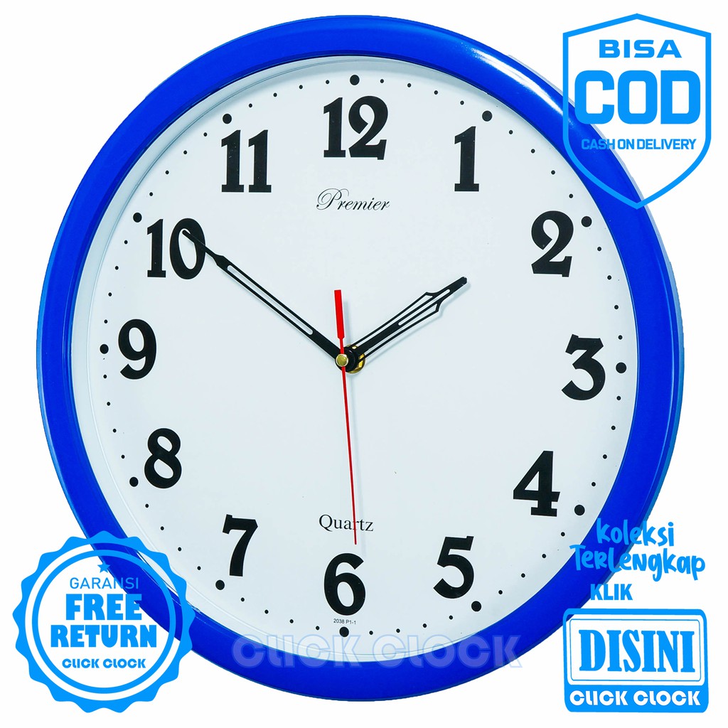 Jam Dinding Polos Minimalis Wall Clock Dekorasi Rumah Murah Premier 038