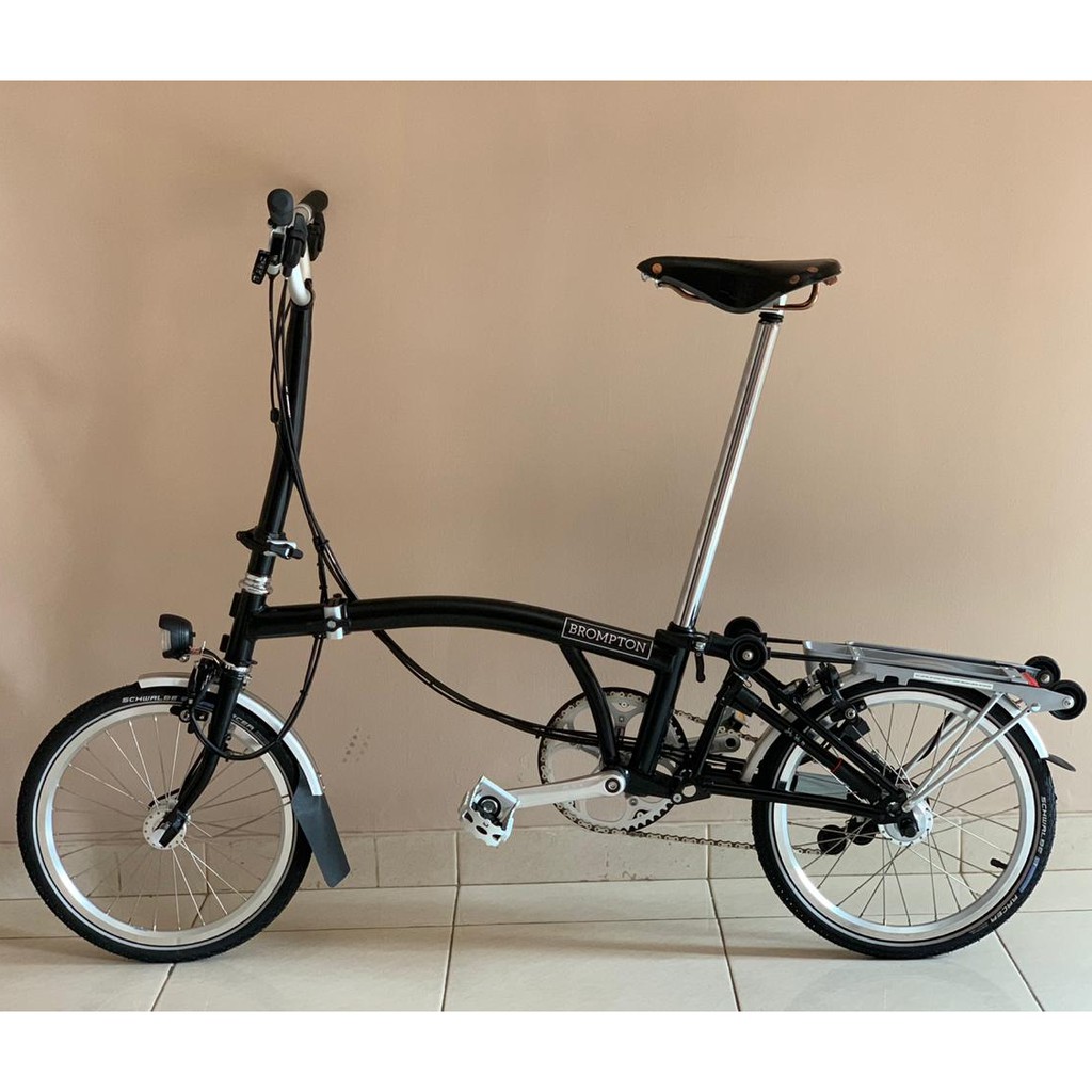 Brompton H6RD Black Basic 2019 - Brompton Bike Black - Sepeda Brompton Hitam