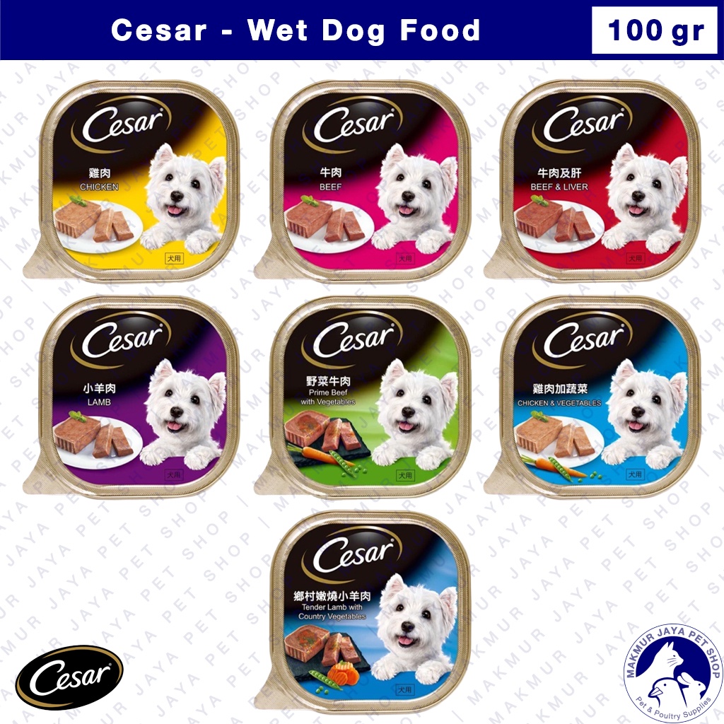 Cesar 100gr Beef / Wet Dog Food / Makanan Anjing Basah - isi 6