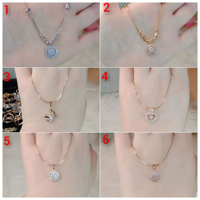 kalung Titanium Wanita Anti Karat, Anti Alergi, Tahan Lama, Di jamin REALPICT 100% dan high quality, Pilih 1 dari 6 Variasi