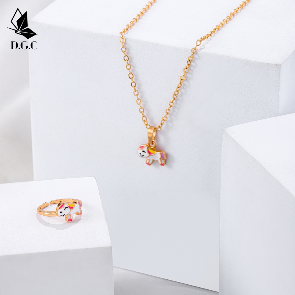 set perhiasan anak titanium anti karat hellokitty kalung titanium wanita anting titanium anti karat gelang wanita D412