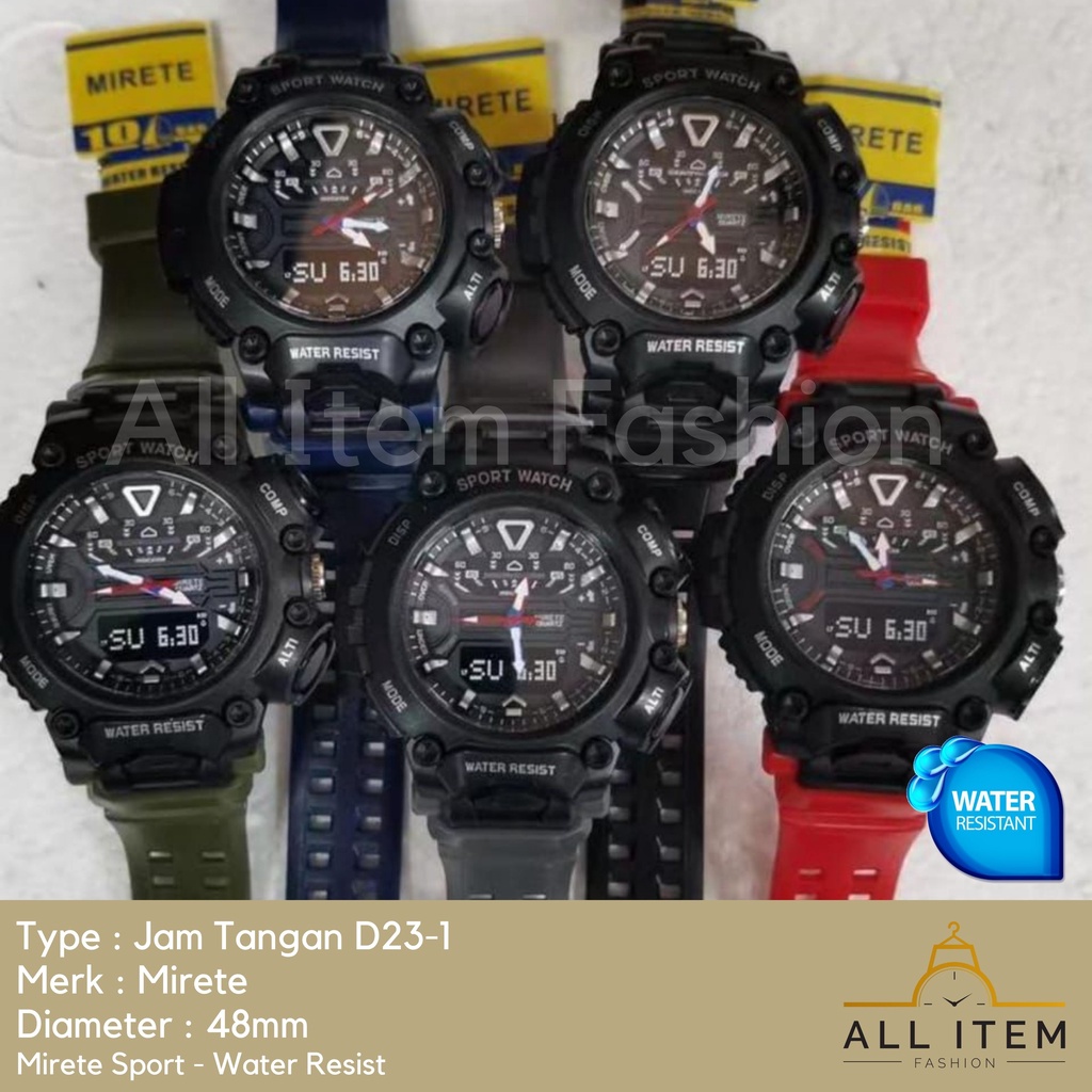 COD✅ JAM TANGAN MIRETE D23-1 PRIA MEN SPORT WATCH ANALOG / JAM TANGAN / Jam Tangan Rubber Sport Bulat Pria Fashion Gaya Korea / Harga Grosir