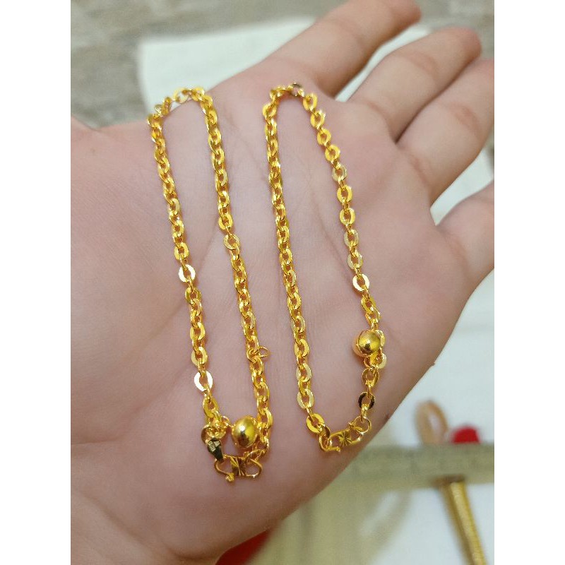 GELANG KAKI BABY DAN TANGAN DEWASA PERAK 925 LAPIS MAS 24K