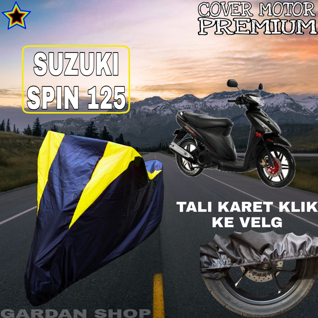 Sarung Motor SUZUKI SPIN 125 Hitam Kuning Body Cover Penutup Pelindung Motor Suzuki Spin PREMIUM