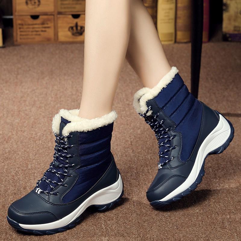  Sepatu  salju tahan  air  black women snow boots  waterproof 