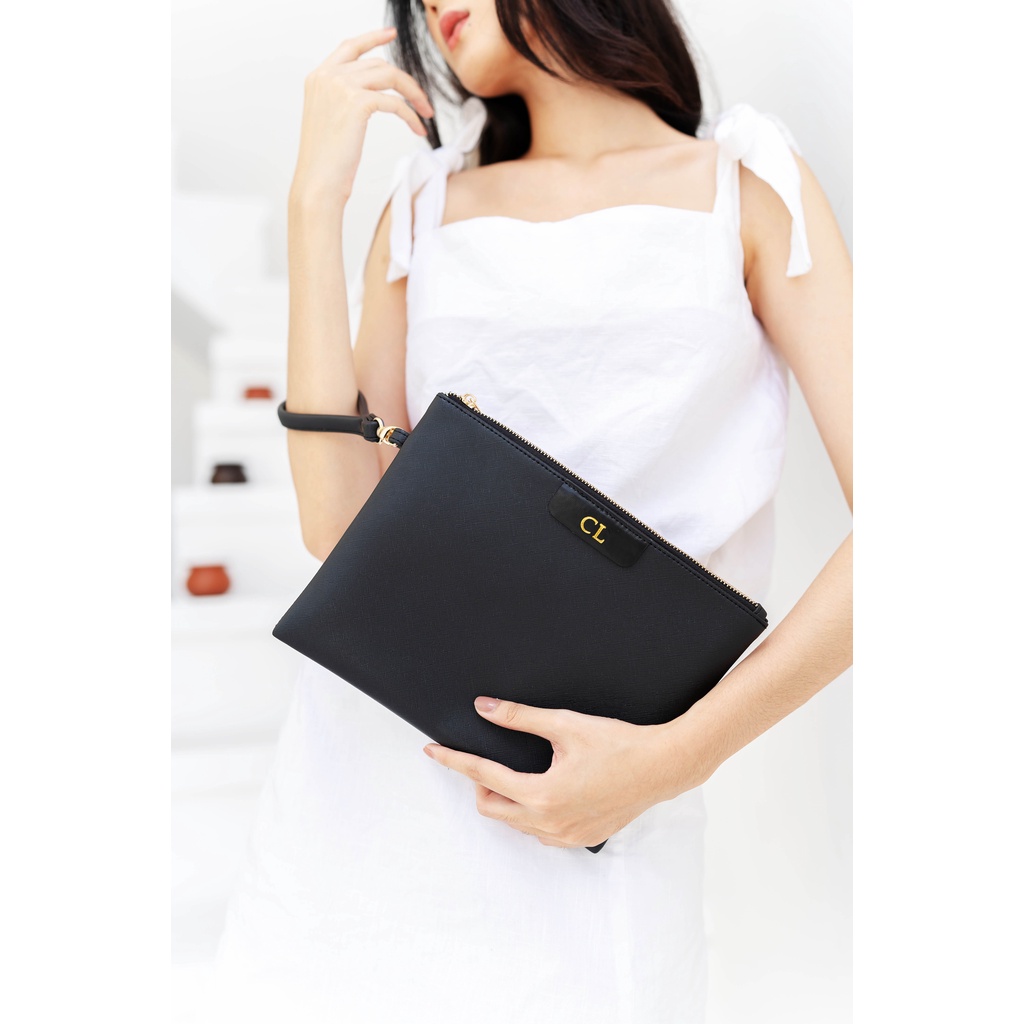 Saffiano Initial Clutch by Nonataliashop (Free 2 Inisial)