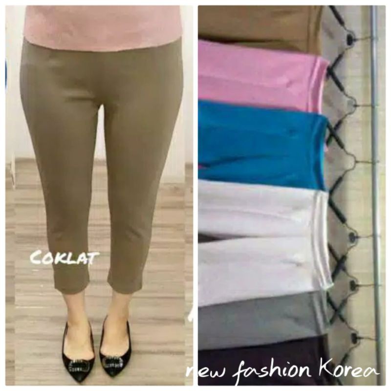 New celana pensil 7/8 katun Stretch
