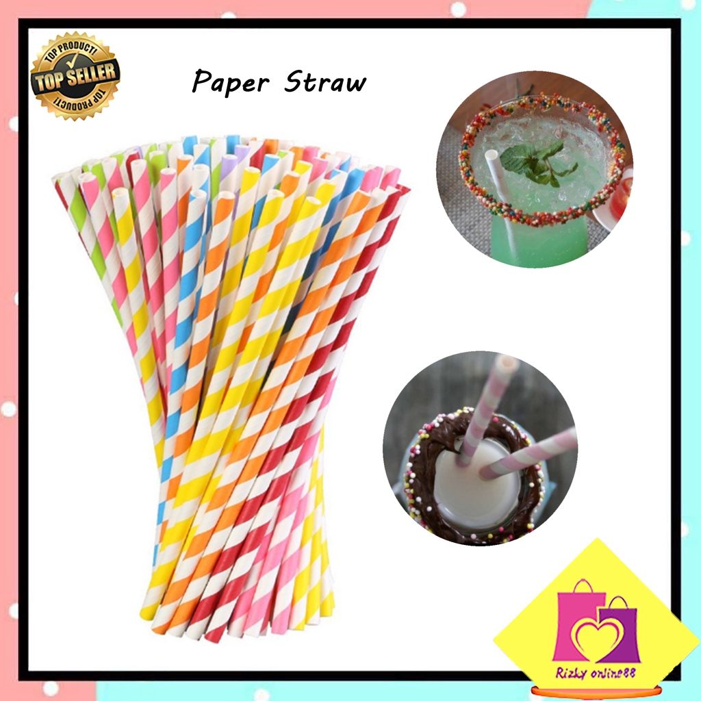 rizkyonline88 sedotan kertas / paper straw / sedotan minuman steril