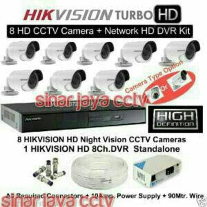 PAKET CCTV 16CHANEL HIKVISION TURBO HD 2MP(8CAMERA )