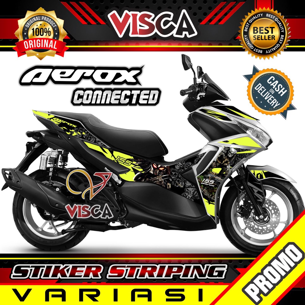 Striping Aerox 155 Connected - Stiker Sticker Striping Variasi Lis Yamaha Aerox 155 Connected - Stri