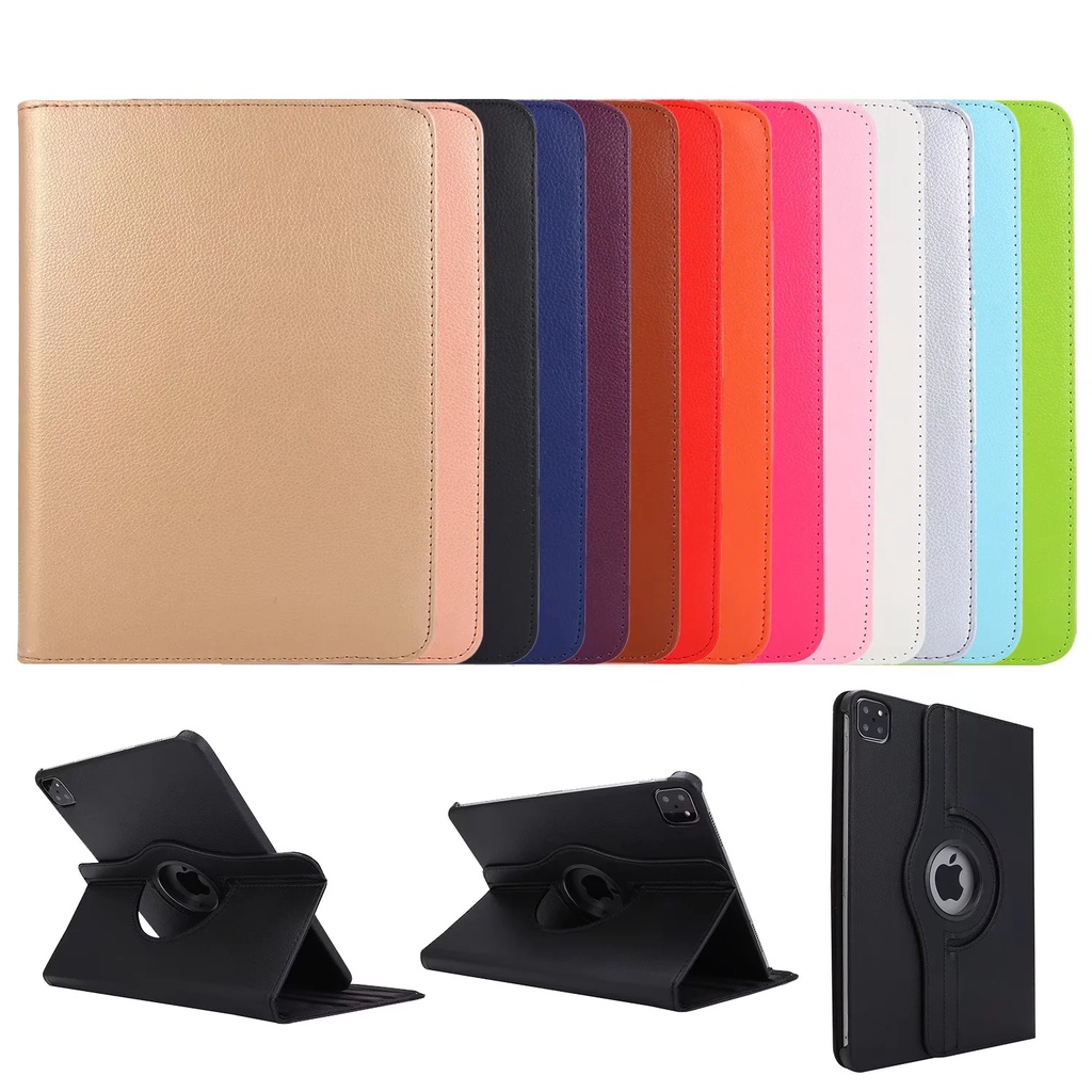 Casing Flip Tablet Untuk iPad Pro 12.9 (2021.2020.2018) iPad Pro 12.9-inch 5th 4th 3rd generation Fashion360° Rotating Stand Leather Case Penutup Pelindung Shockproof