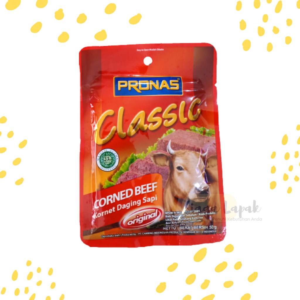 Pronas Corned Beef Daging Sapi Original Classic Sachet 50gr