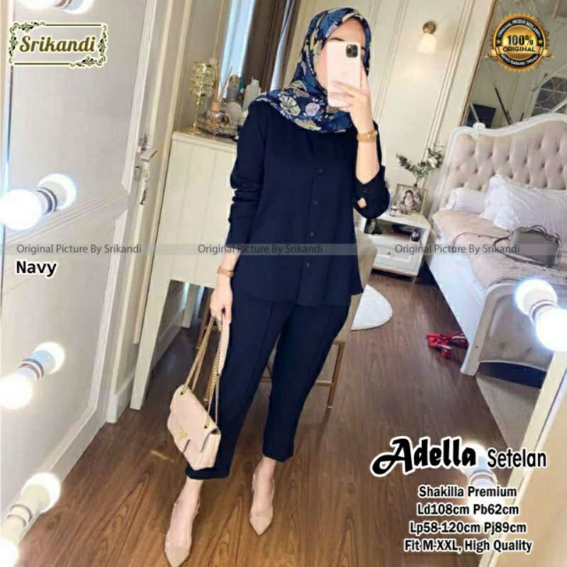 Setelan Celana Wanita Terbaru Kekinian Adella Setelan by Fashion Hijab Solo