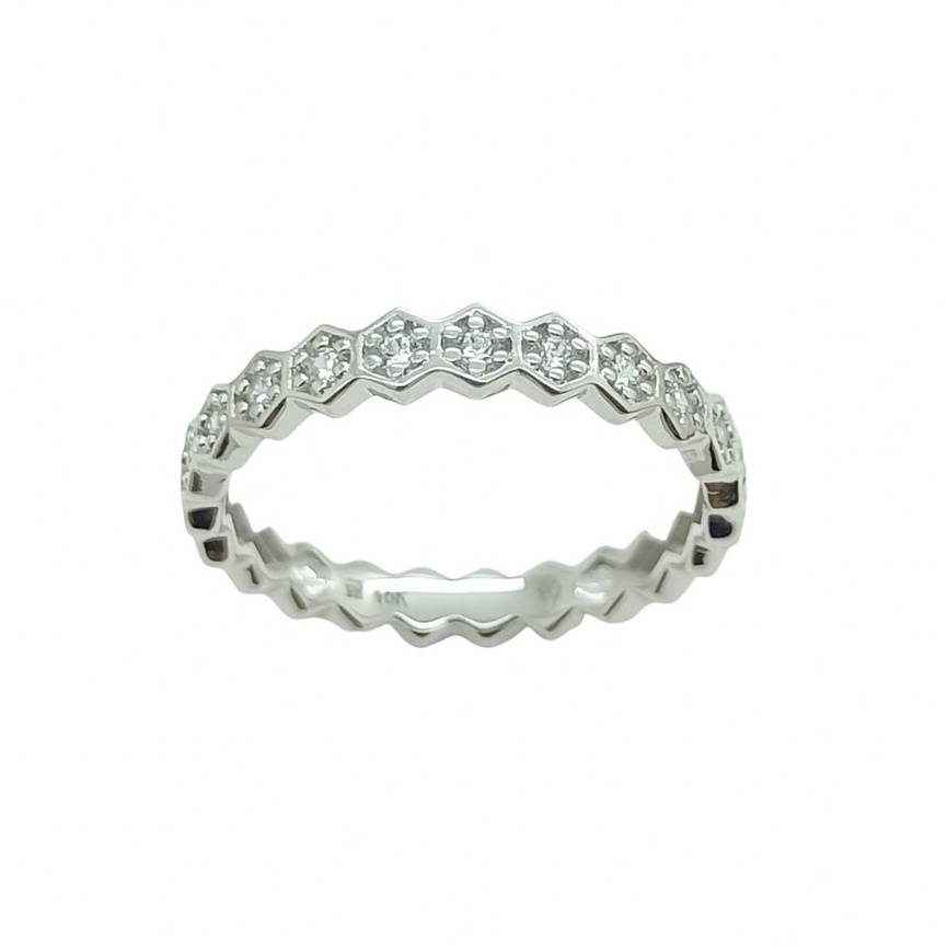 Cincin Whitegold Geum 18K Collection Heksa Series RI220920 Hala Gold 755 18K