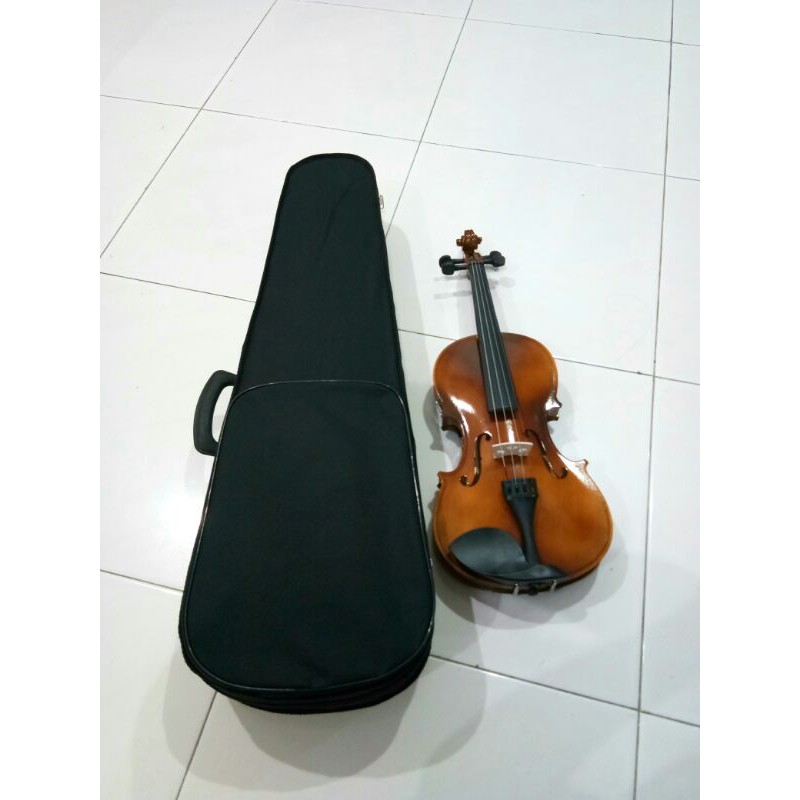 Biola Dluxe violin biola merk Deluxe dengan case rosin bow siap pakai size 4/4 3/4 1/2 1/4 dan 1/8