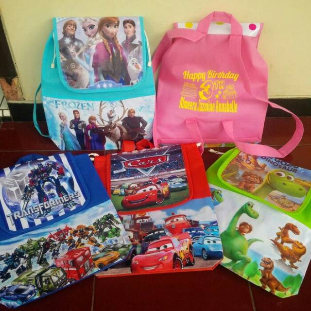

Tas gendong/goodie bag + sablon nama
