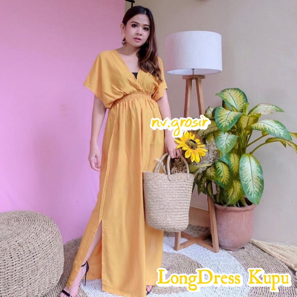 LONG DRESS KUPU POLOS