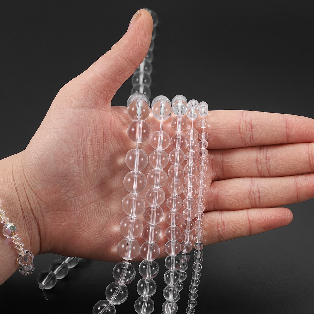 Manik-Manik Kaca Bulat Model Longgar Transparan