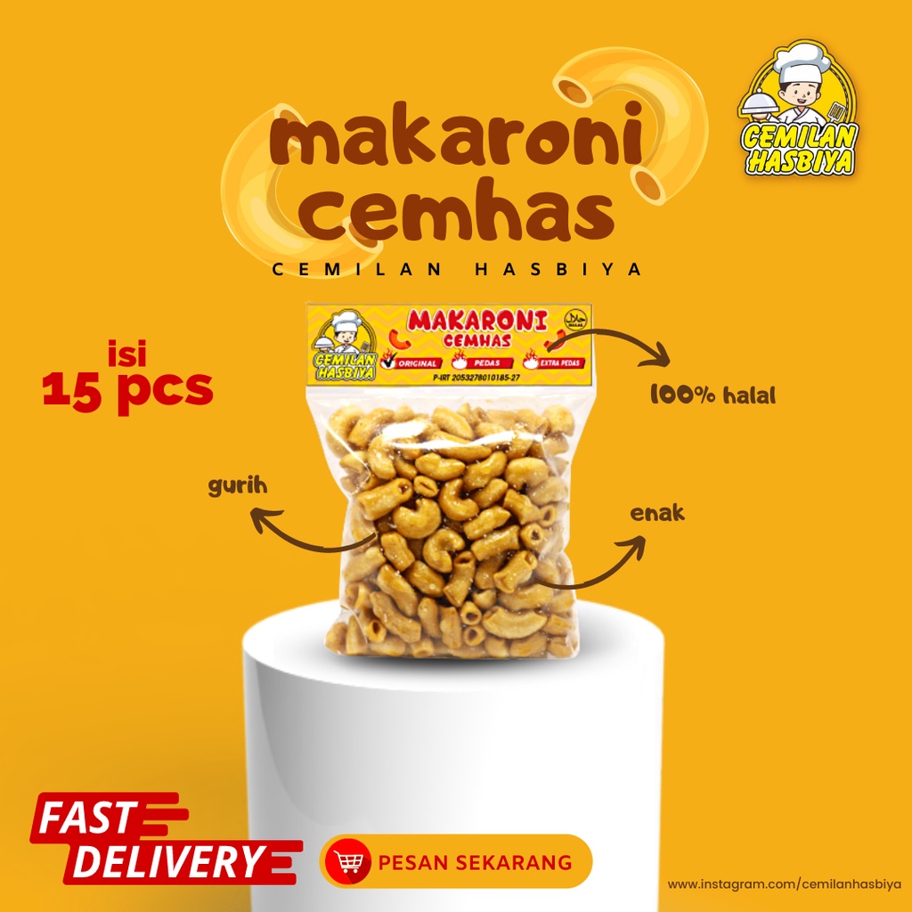 Makaroni cemhas isi 15pcs,Makaroni Bantet/Bantat termurah bisa COD,makaroni bantet tasikmalaya,snack makaroni cemhas