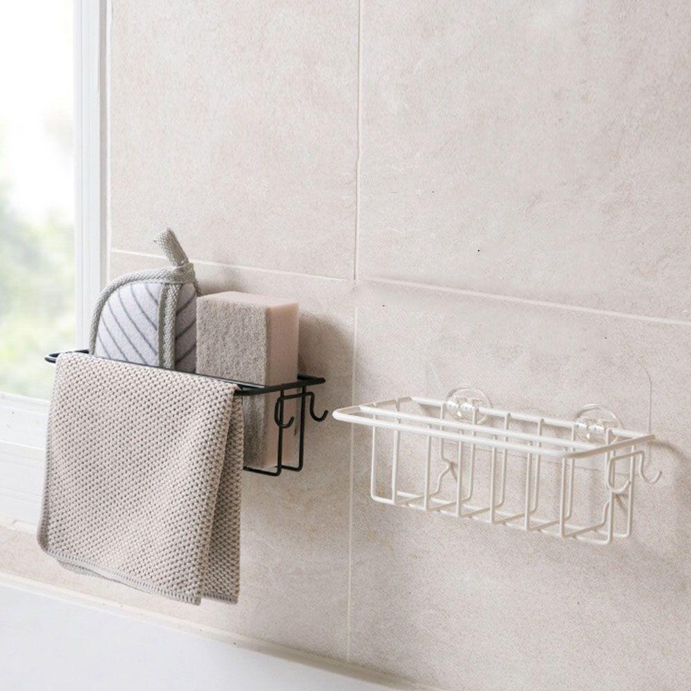 [Elegan] Holder Spons Sponge Drain Besi Aksesoris Wastafel Dapur Non-Marking Dinding Wastafel Organizer