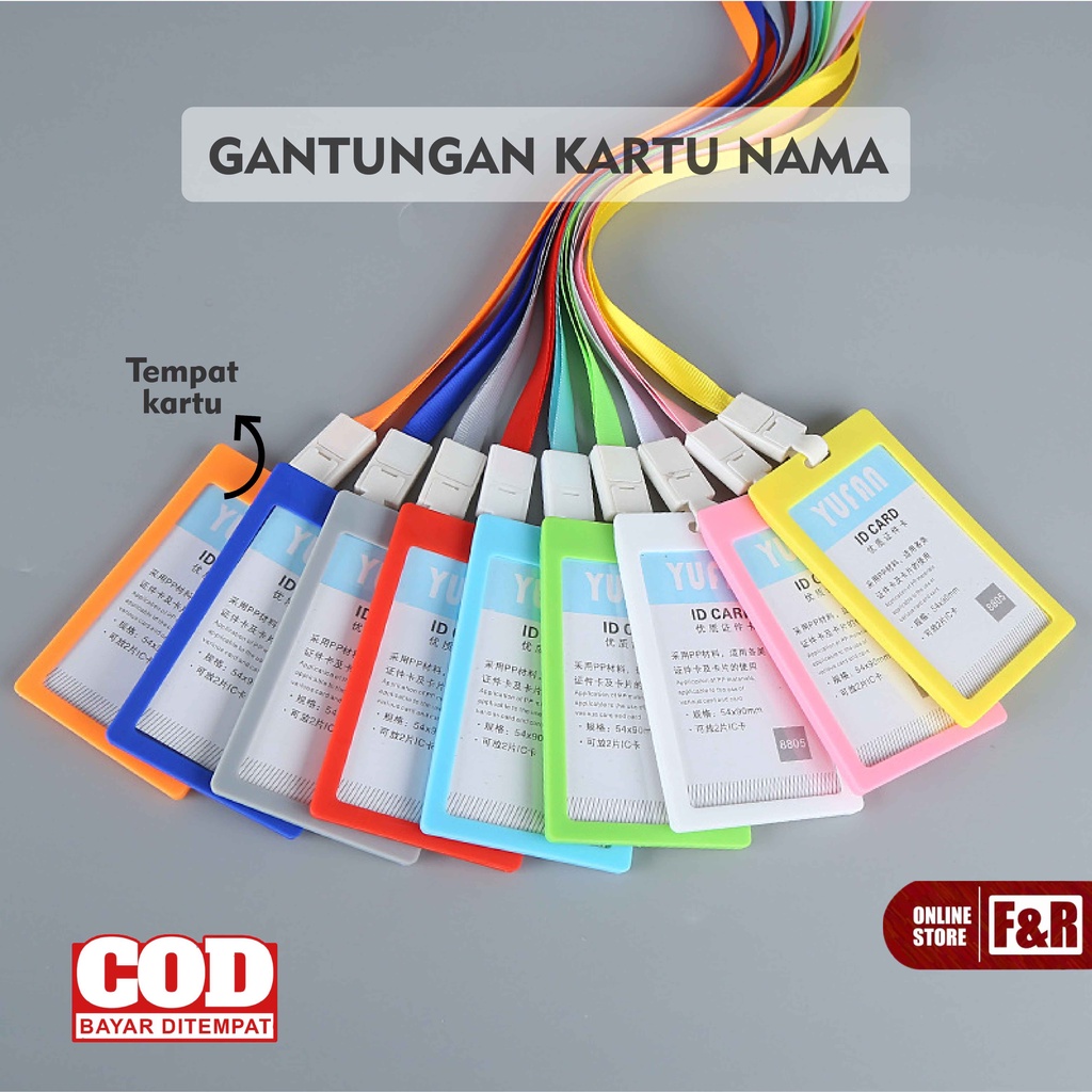 Gantungan Name Tag ID Card Holder Lanyard Pods Tanda Pengenal Kalung Tali Tempat Kartu Nama Kartu Akses