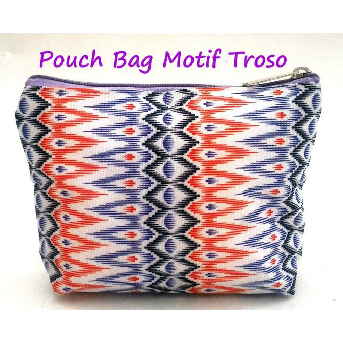 New Arrival Pouch Bag Motif Tenun Troso Tas Kosmetik Cosmetic Travelling Organizer Kwalitas Terbaik