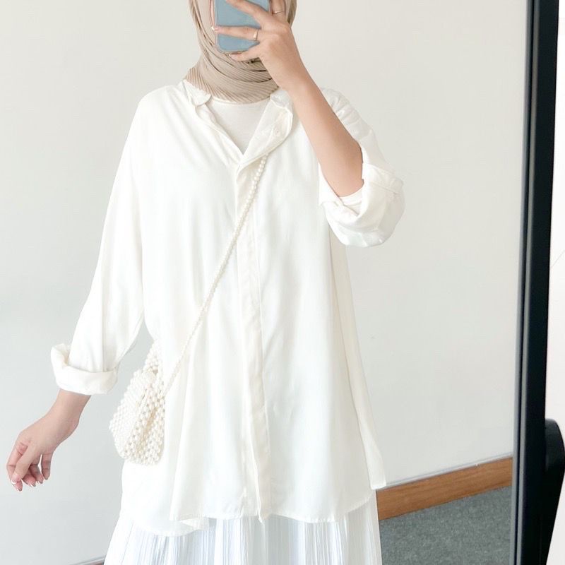 BEFAST - ZFS OOTD Blouse SAMILA / MOLDY RAYON DIAMOND BLOUSE / Blouse Jumbo Lengan Panjang Terbaru / Pakaian Casual Wanita Kekinian / Blouse Polos Formal / Fashion Wanita Kerja / Blouse Oversize Trendy / Terlaris