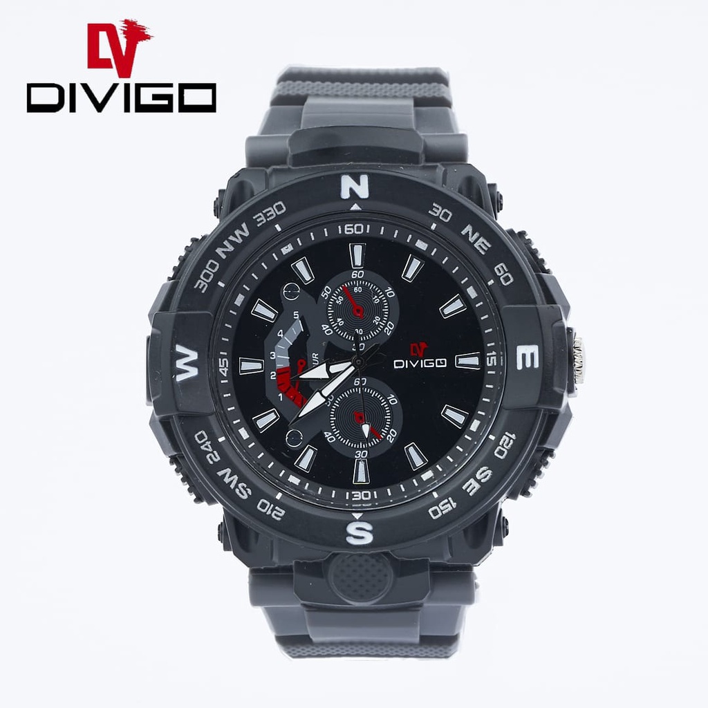 Jam Tangan Pria Divigo Analog Sport Strab Rubber Tahan Air W-74