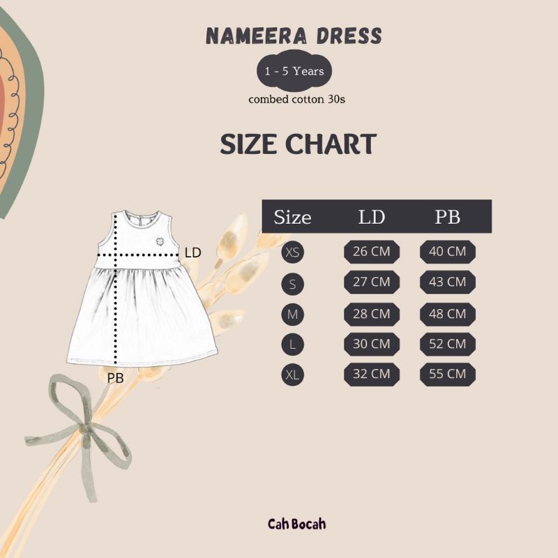 CAH BOCAH - NAMEERA DRESS - DRESS ANAK - BAJU ANAK - DRESS BAYI