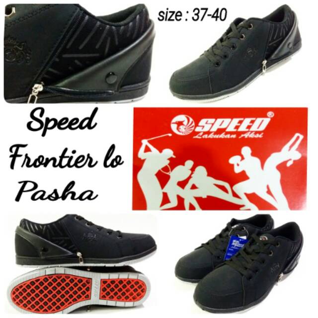 Sepatu sekolah Speed frontier lo pasha sepatu full black murah