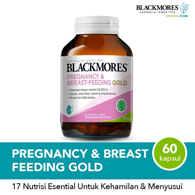 ORI KALBE Blackmores Pregnancy &amp; Breast Feeding Gold EXP OKTOBER 2024 60 Kapsul BISA COD - Vitamin Ibu Hamil dan Menyusui (ASI Booster)