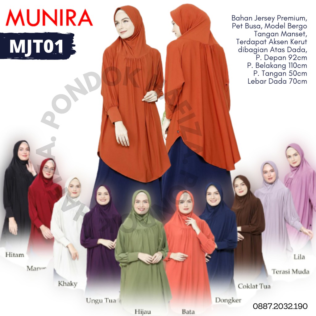 Jilbab tangan instan Munira MJT01 Jersey Bergo syari