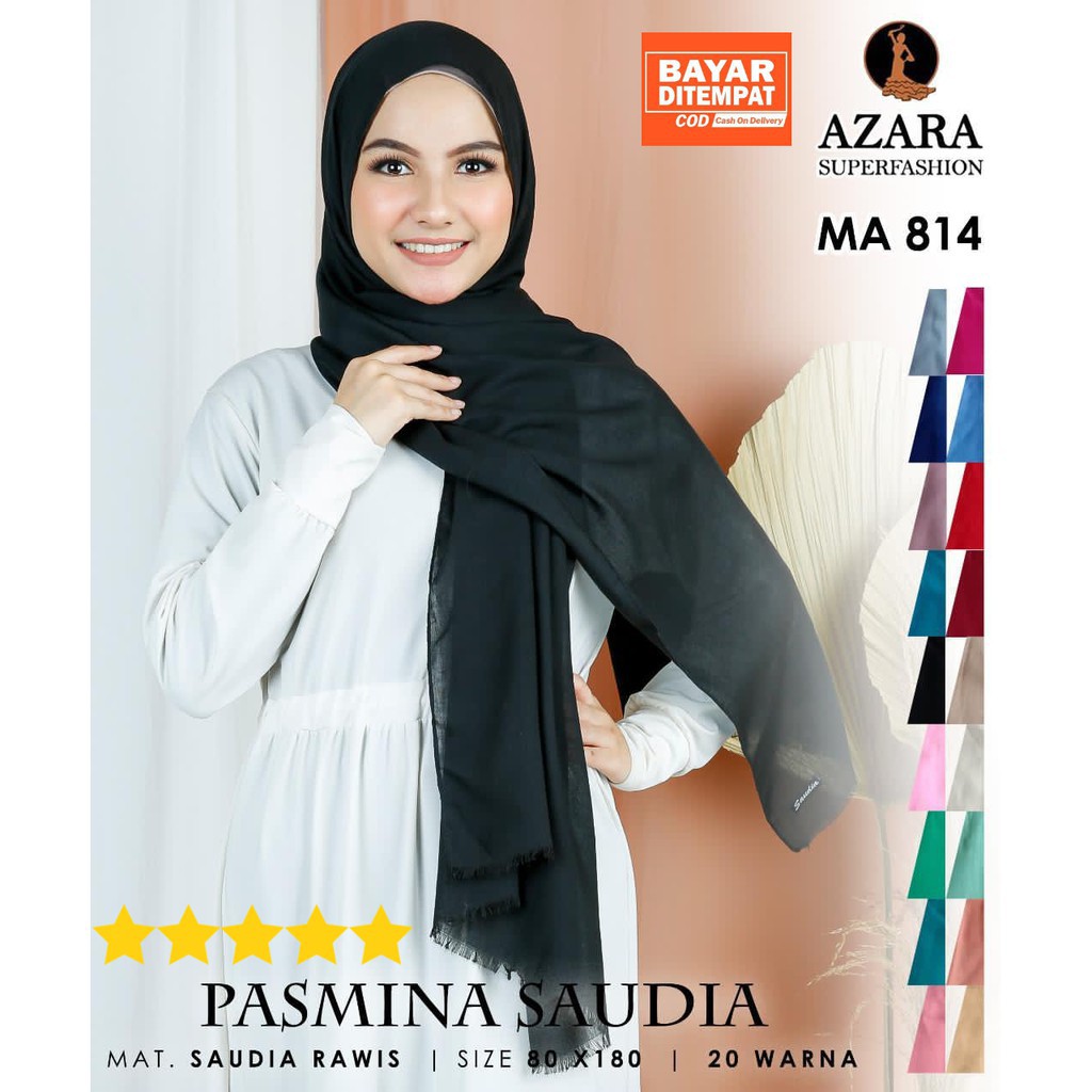 AV - PASHMINA  SAUDIA PREMIUM SYARI MUSLIMAH BY AZARA / HIJAB HITS GRATIS ONGKIR