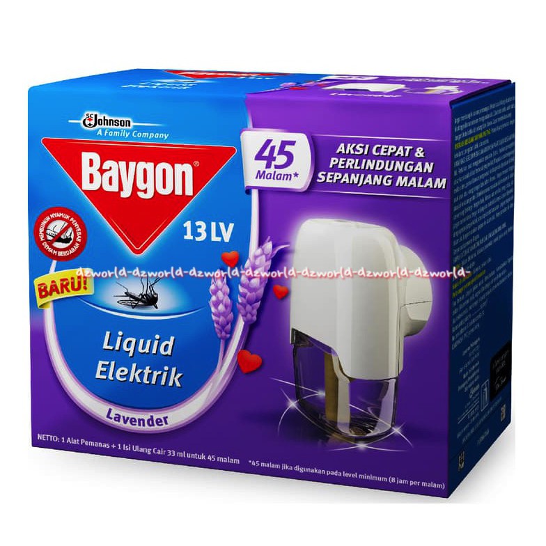 Baygon Liquid Elektrik Wangi Lavender 30 malam Obat Nyamuk Colok Wangi Lafender 30Malam Obat Nyamuk Listrik Cair Model Colokan Baigon Bay Gon