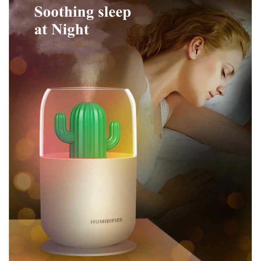 Air Humidifier 300ml Pelembab Udara Aromatherapy Kaktus Cactus - Y07