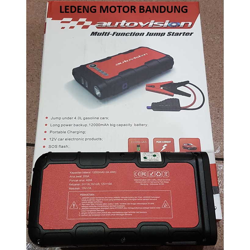 Jump Stater Autovision PowerBank Multi Function Jumper Accu Aki Mobil